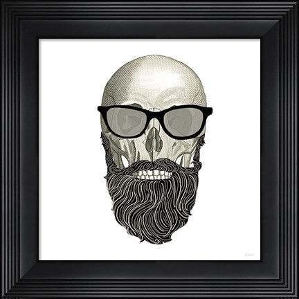 Framed Hipster Skull I Print