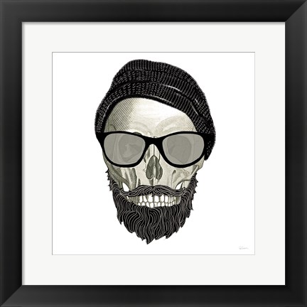 Framed Hipster Skull II Print