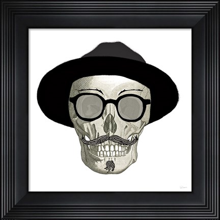 Framed Hipster Skull III Print