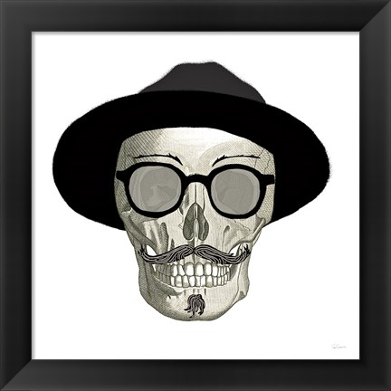 Framed Hipster Skull III Print