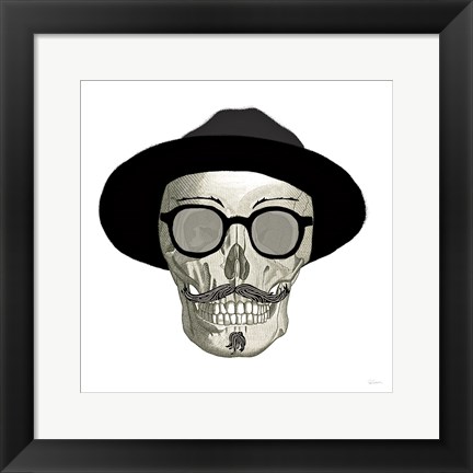 Framed Hipster Skull III Print