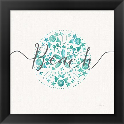 Framed Sea Charms II Gray Words Print