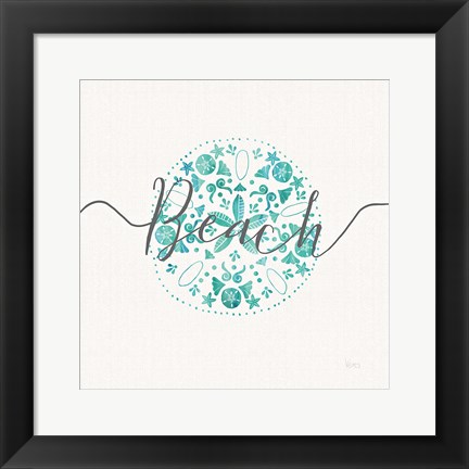 Framed Sea Charms II Gray Words Print