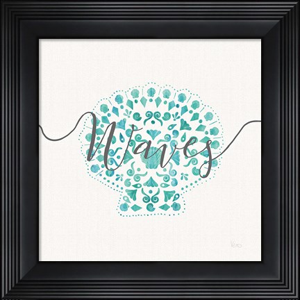 Framed Sea Charms III Gray Words Print