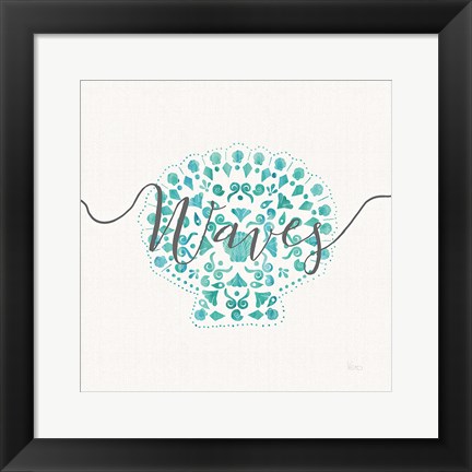 Framed Sea Charms III Gray Words Print