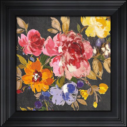 Framed Summer Garden II Black Print