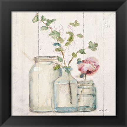 Framed Blossoms on Birch IV Print