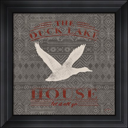Framed Soft Lodge II Dark with Red Print