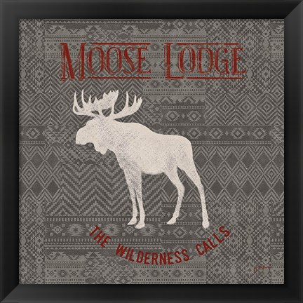 Framed Soft Lodge IV Dark with Red Print