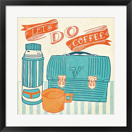 Framed Let&#39;s Do Coffee Orange Print