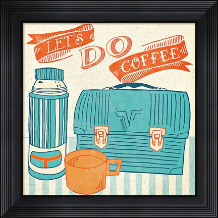 Framed Let&#39;s Do Coffee Orange Print