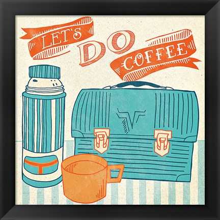 Framed Let&#39;s Do Coffee Orange Print