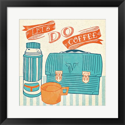 Framed Let&#39;s Do Coffee Orange Print