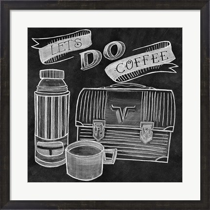 Framed Let&#39;s Do Coffee Chalk Print