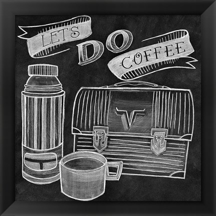 Framed Let&#39;s Do Coffee Chalk Print