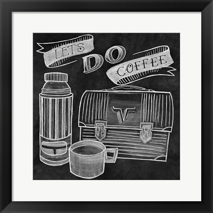 Framed Let&#39;s Do Coffee Chalk Print