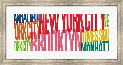 Framed New York City Life Words Print