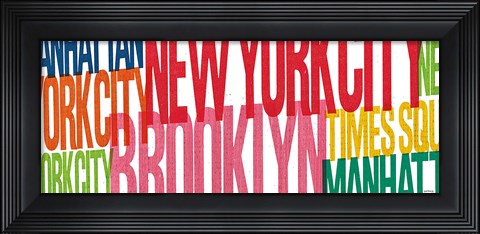 Framed New York City Life Words Print