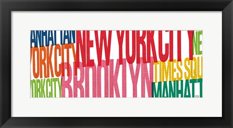 Framed New York City Life Words Print