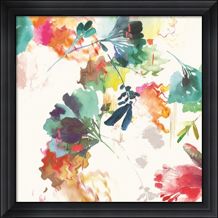 Framed Glitchy Floral II Print