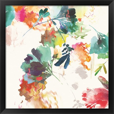 Framed Glitchy Floral II Print