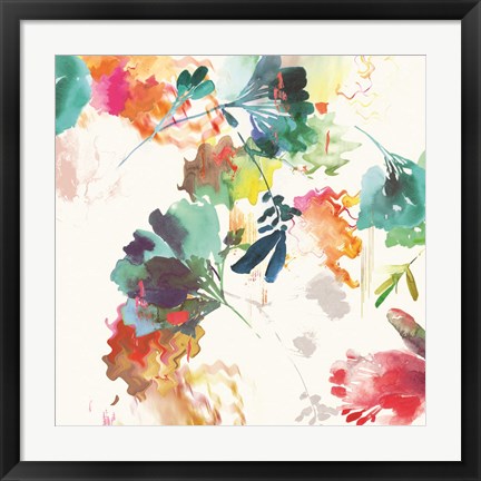 Framed Glitchy Floral II Print