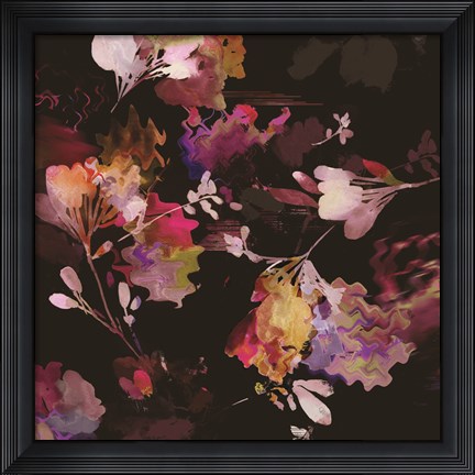 Framed Glitchy Floral III Print