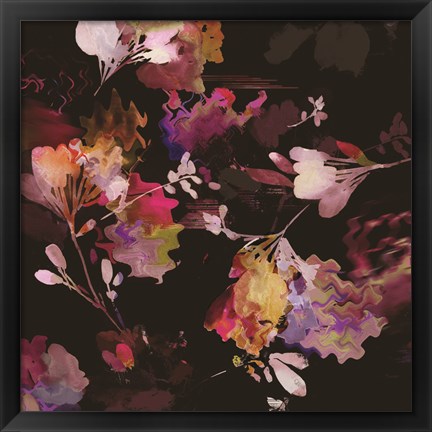 Framed Glitchy Floral III Print