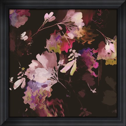 Framed Glitchy Floral IV Print