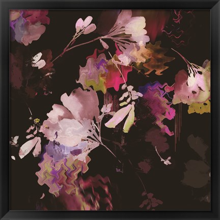 Framed Glitchy Floral IV Print