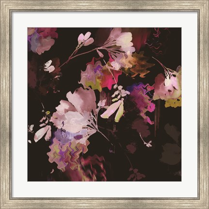 Framed Glitchy Floral IV Print