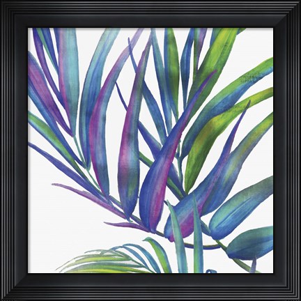 Framed Colorful Leaves I Print