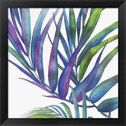 Framed Colorful Leaves I Print