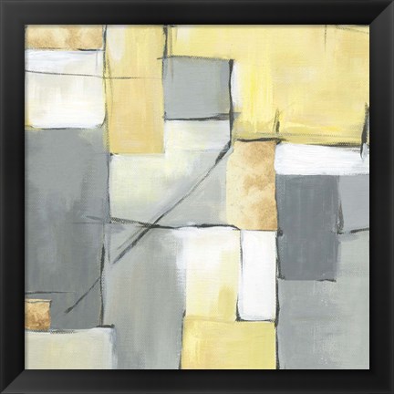 Framed Golden Abstract I Print