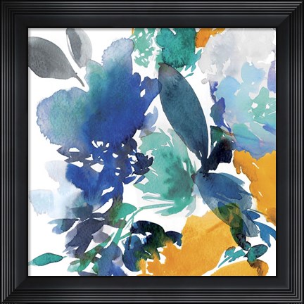 Framed Indigo Flower II Print