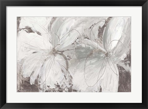 Framed Silver Floral Print