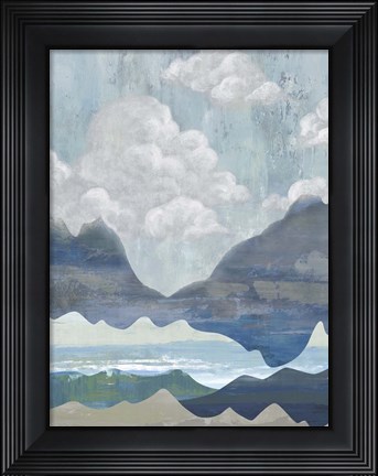 Framed Cloudy Mountains I Print