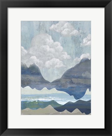 Framed Cloudy Mountains I Print