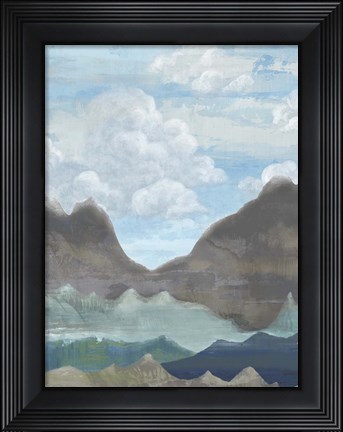 Framed Cloudy Mountains II Print