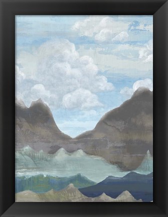 Framed Cloudy Mountains II Print