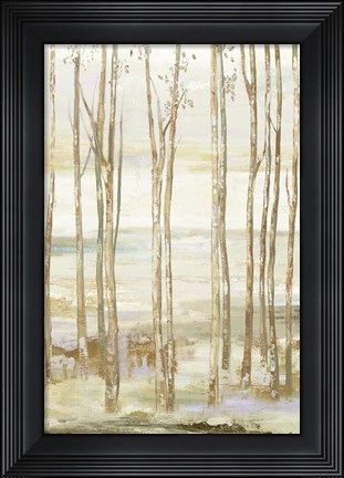 Framed White on White Trees Print