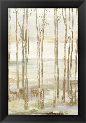 Framed White on White Trees Print