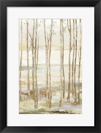 Framed White on White Trees Print