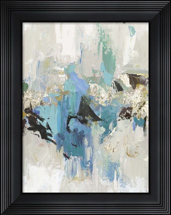Framed Blue Silver I Print
