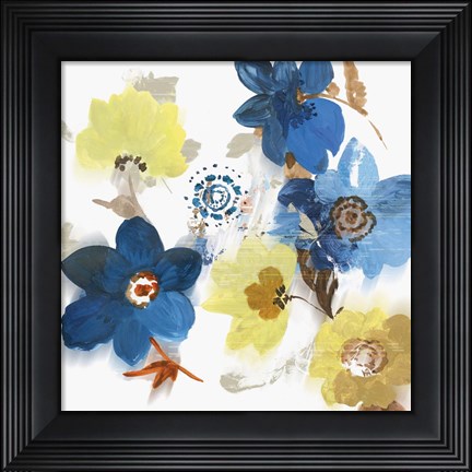 Framed Glitchy Floral II Print