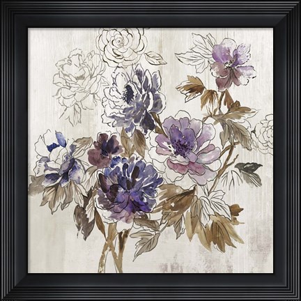 Framed Plum Floral I Print