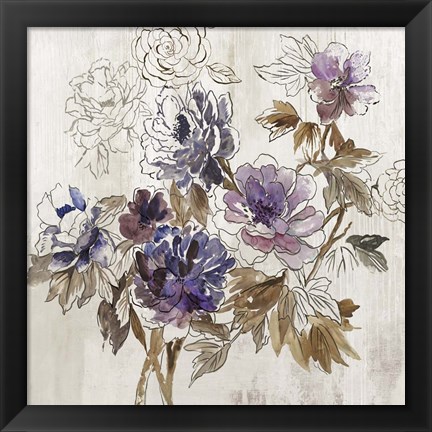 Framed Plum Floral I Print