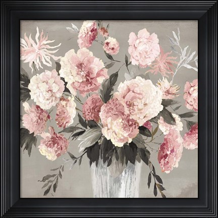 Framed Peach Bouquet Print