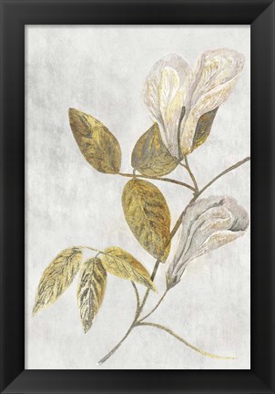 Framed Botanical Gold on White III Print