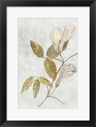 Framed Botanical Gold on White III Print